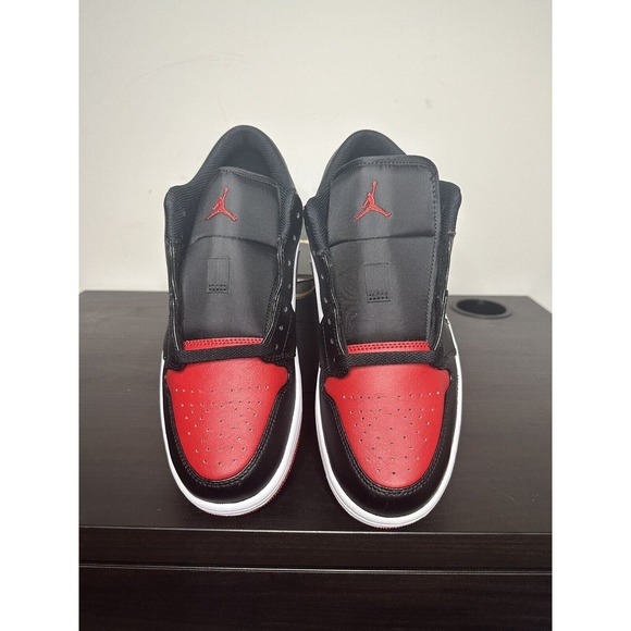 Brand New -Size 9.5 - Jordan 1 Low Black and Red (553558-161)-Ship Fast/In Hand! - Picture 3 of 7
